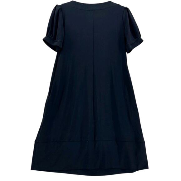 Tiana B. Solid Black Short Sleeve Light Weight Mini Balloon Dress Size Large L - Picture 2 of 5